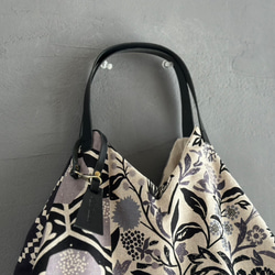 入荷！★トライアングル1番人気！黒色モダンでカッコいい！トライアングルバック　鳥パッチ綿麻【受注製作】 5枚目の画像