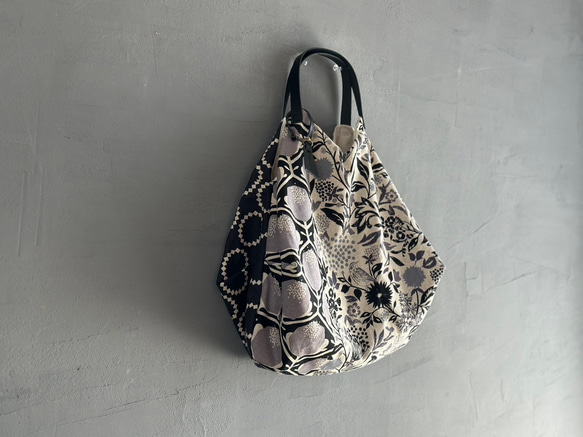入荷！★トライアングル1番人気！黒色モダンでカッコいい！トライアングルバック　鳥パッチ綿麻【受注製作】 6枚目の画像