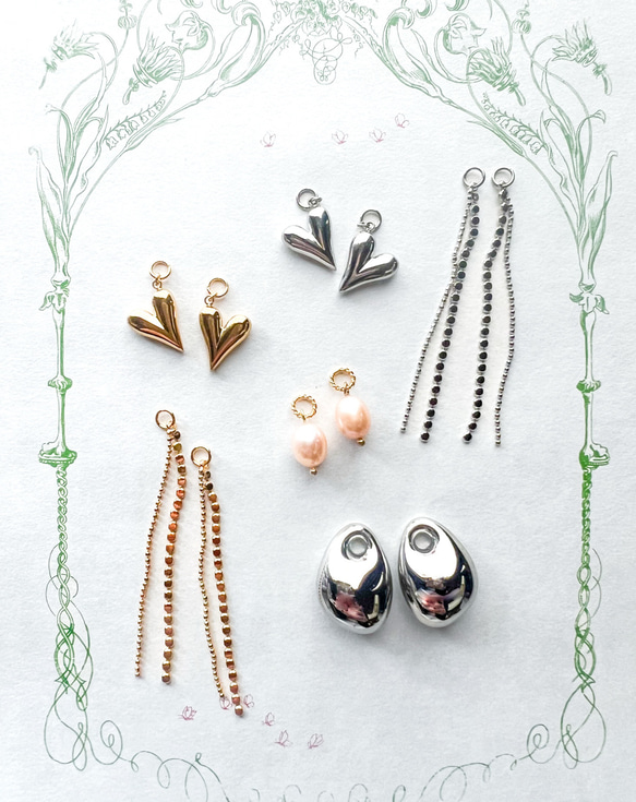 ifumé ピアリング専用 着せ替えチャーム サージカルステンレス 金属アレルギー対応 1枚目の画像