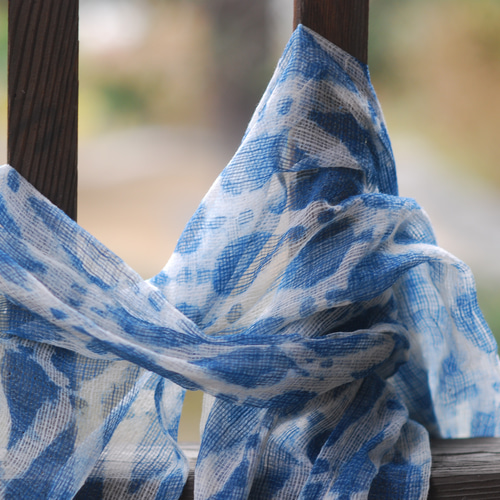 のれん☆インド綿☆藍染め風☆「コタドリアインディゴ ドロップ85