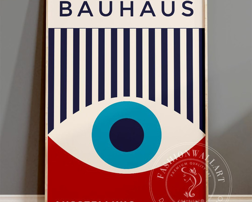 アートポスター バウハウス 幾何学 赤 青 抽象 ミニマル シンプル