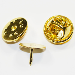 ブローチピンホルダー ネクタイバッジバック フラットベース 金色 ゴールドカラー2コ入り CT189 3枚目の画像