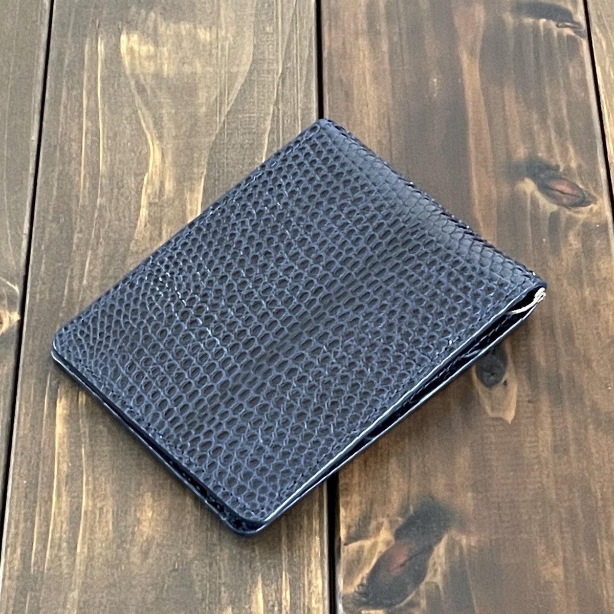 リザード × アリゲーター 無双 マネークリップ ネイビー