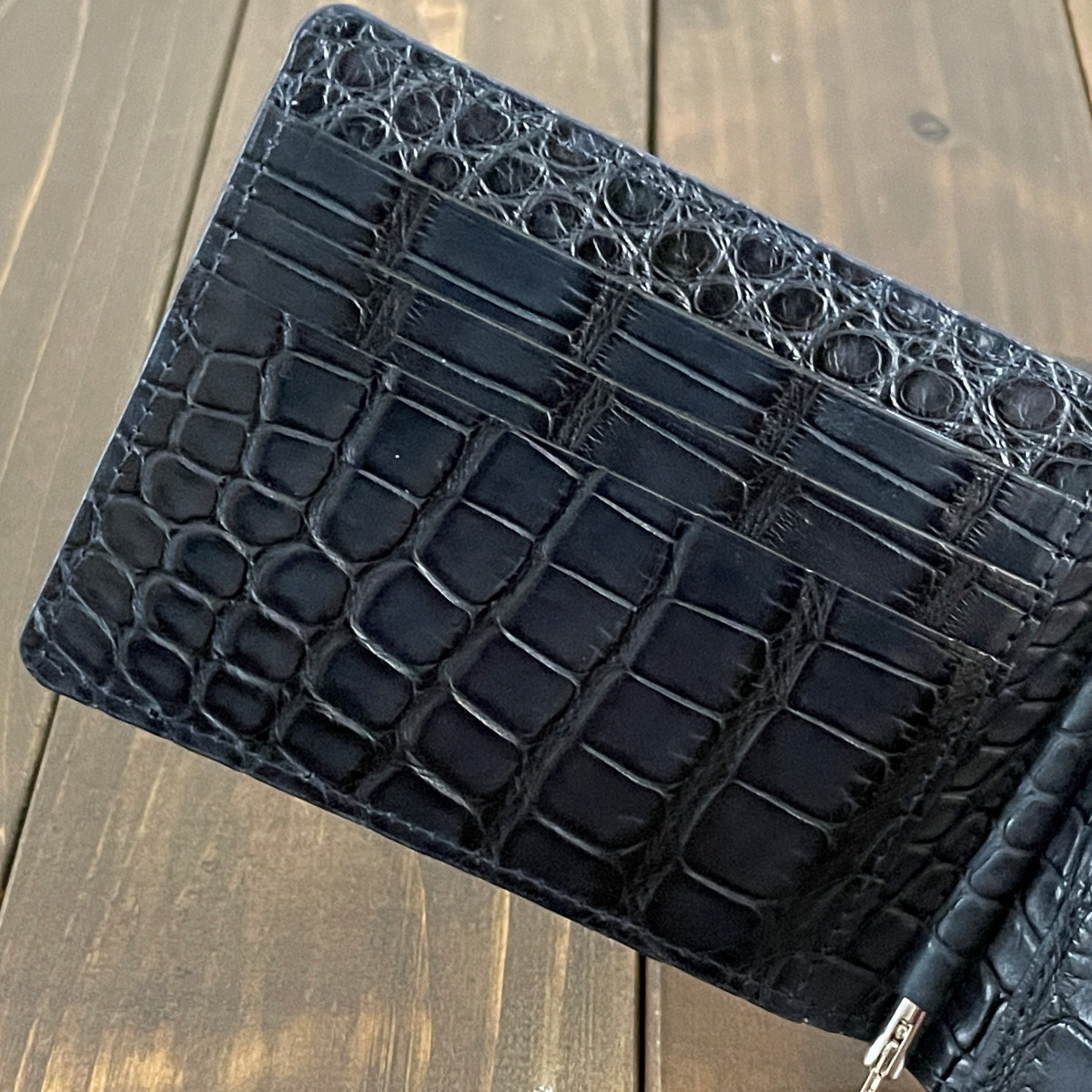 リザード × アリゲーター 無双 マネークリップ ネイビー