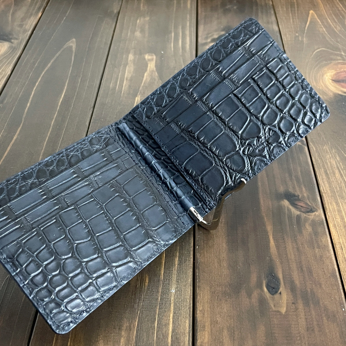 リザード × アリゲーター 無双 マネークリップ ネイビー