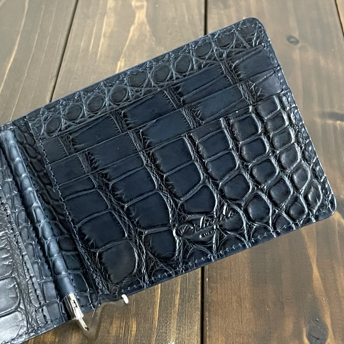 リザード × アリゲーター 無双 マネークリップ ネイビー