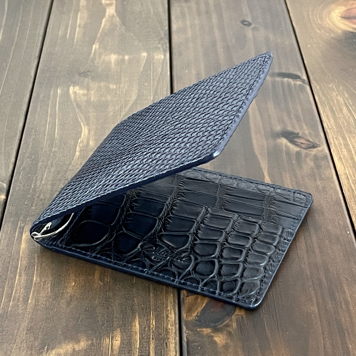 リザード × アリゲーター 無双 マネークリップ ネイビー