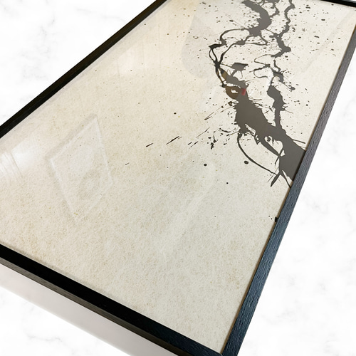 額付アートポスター 横長【 SUIBOKU 】木製フレーム付 UVカット板入