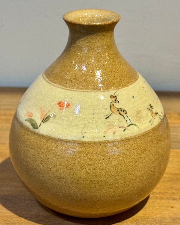 赤膚焼 花入れ（奈良絵） 一輪挿し・花瓶・花器 大塩正史 通販