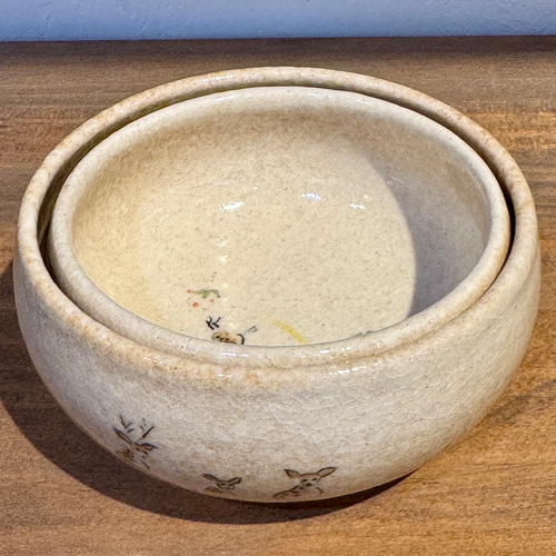 赤膚焼 入れ子（奈良絵） お椀・ボウル・鉢 赤膚焼 大塩正史 通販
