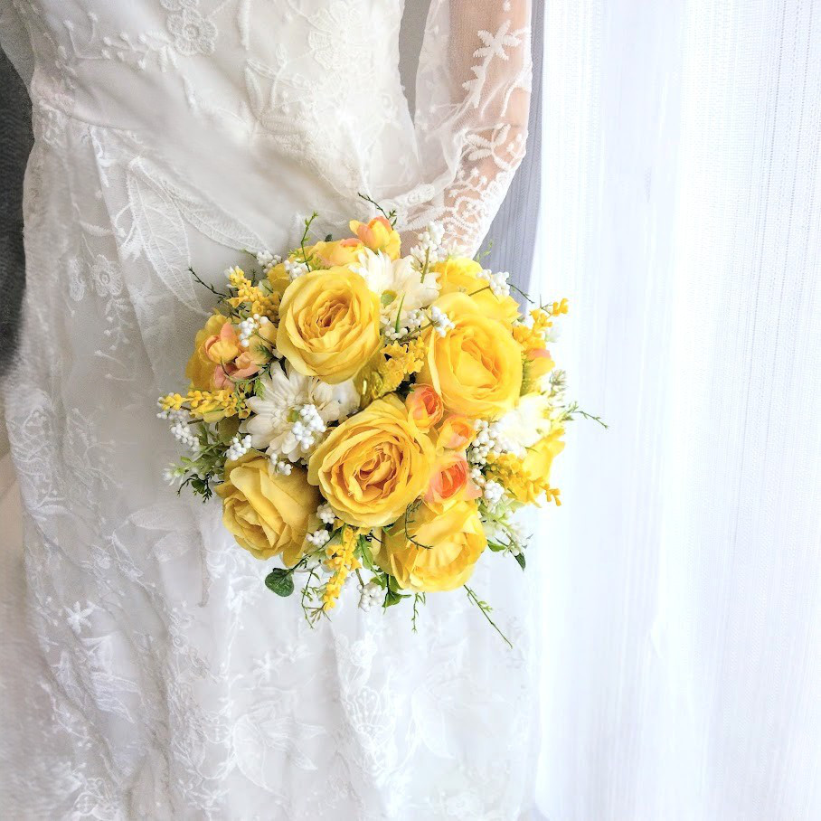 黄色バラ の ウェディングブーケ ns926 アーティフィシャルフラワー 6,952円