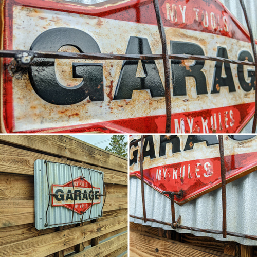 GARAGEサインボード ガレージ壁掛け看板 アメリカンフェンス