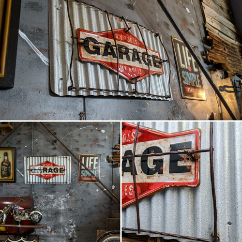 GARAGEサインボード ガレージ壁掛け看板 アメリカンフェンス