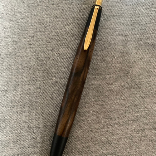 激安本物 黒柿 孔雀杢 シャープペンシル 木軸 ペン・筆記用具 キツツキ 筆記具