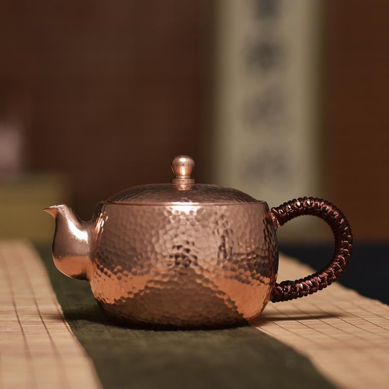 煎茶道具 500ML 急須 ティーポットポット 日本煎茶 ハンドメイド 手打ち 純銅 健康  プレゼント TQ120