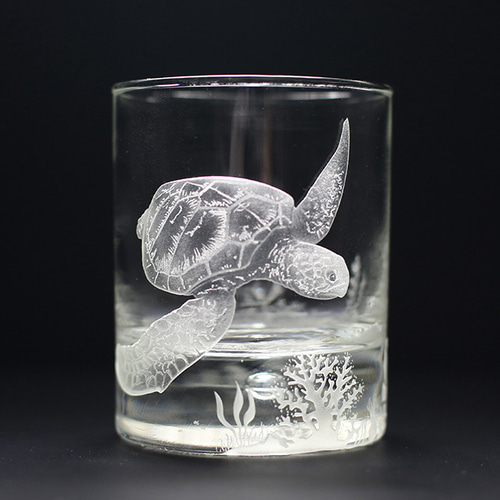 ロックグラス 海亀 グラス 虹色がらす工房 通販 19020133｜Creema