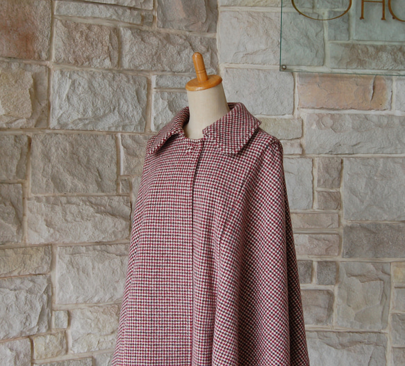 エレガントケープコート】 英国調 名探偵 千鳥格子柄 タイムレス