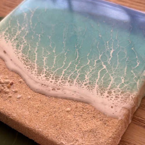 レジン 海アート オーシャンアート ミニキャンバス 10×10cm 南国 沖縄