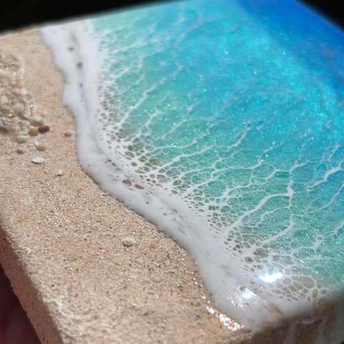 レジン 海アート オーシャンアート ミニキャンバス 10×10cm 南国