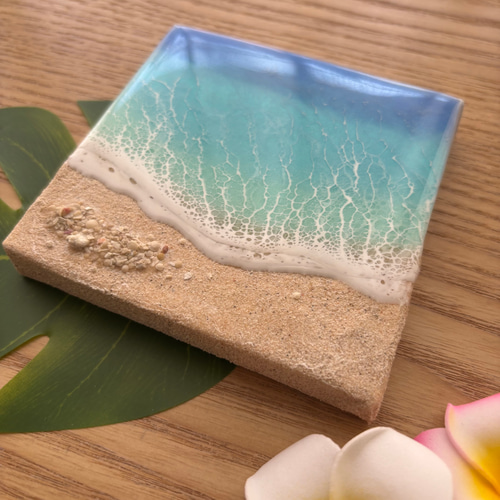 レジン 海アート オーシャンアート ミニキャンバス 10×10cm 南国 沖縄
