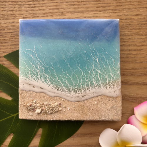 レジン 海アート オーシャンアート ミニキャンバス 10×10cm 南国