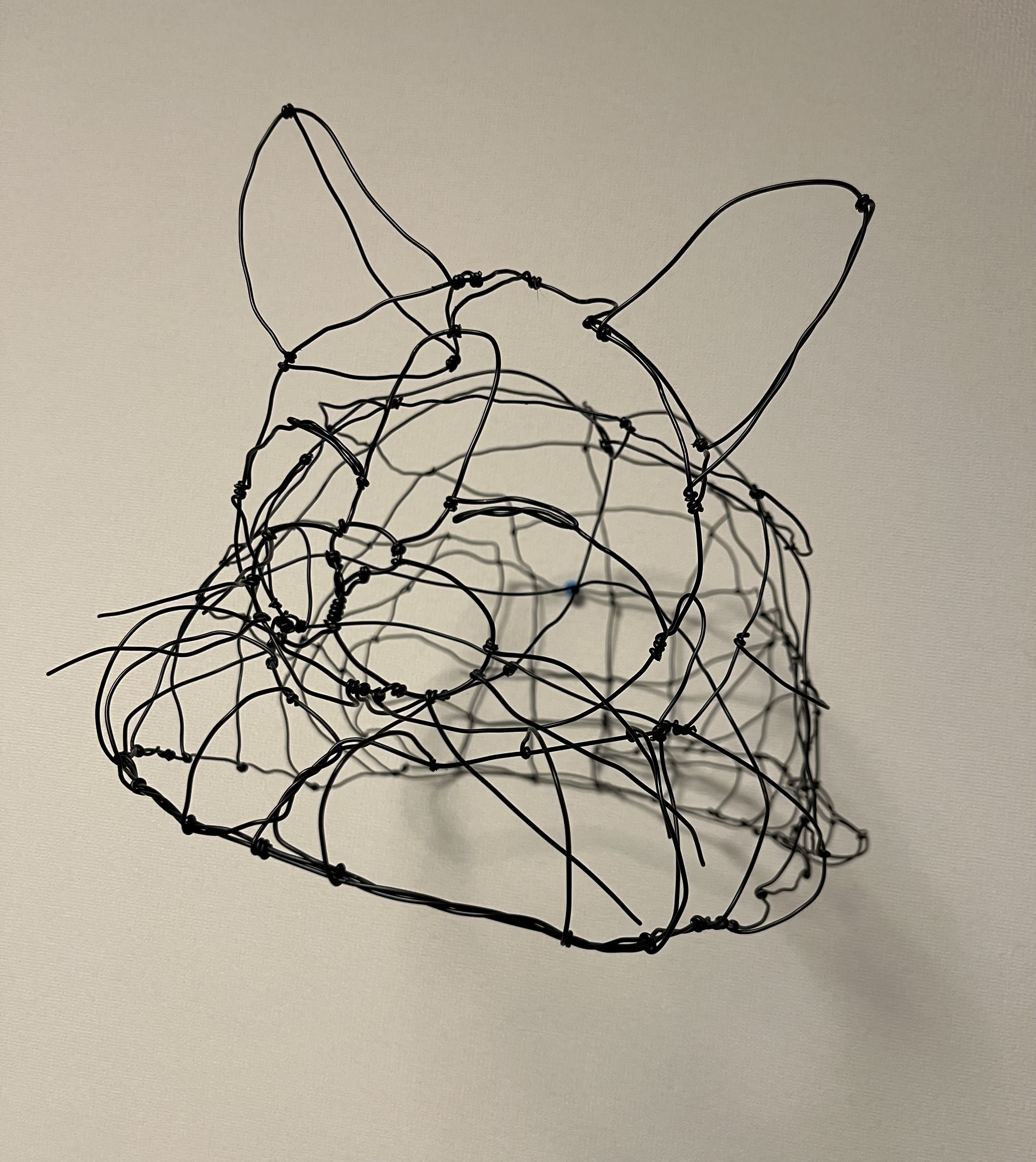 線と猫 ワイヤーアート