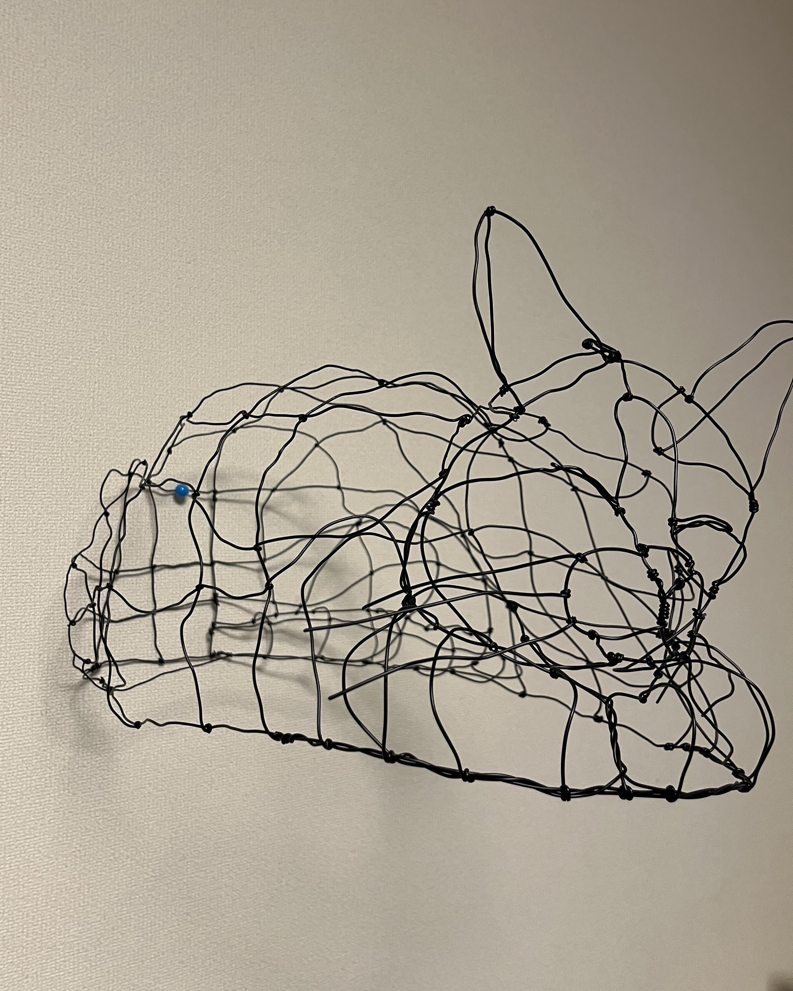 線と猫 ワイヤーアート