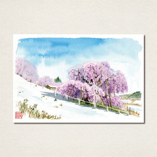 水彩画ポストカード12枚セット〈日本の風景〉 ポストカード Le moineau