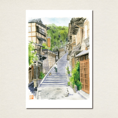 水彩画ポストカード12枚セット〈日本の風景〉 ポストカード Le moineau