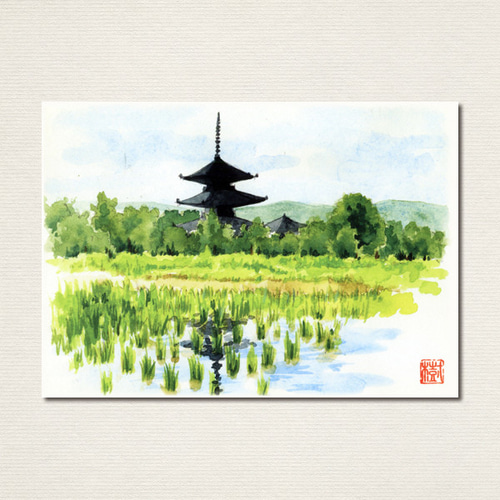 水彩画ポストカード12枚セット〈日本の風景〉 ポストカード Le moineau