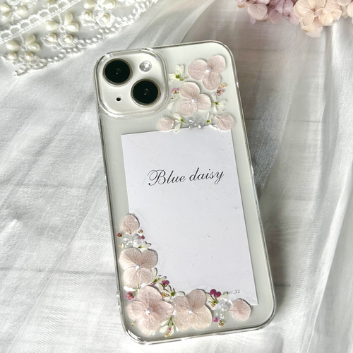 ぷっくりミニリボン 紫陽花 iPhone17対応 iPhone Android スマホケース