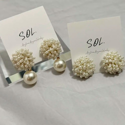 パール・コットンパール ピアス（スタッド・一粒） の人気通販｜Creema  