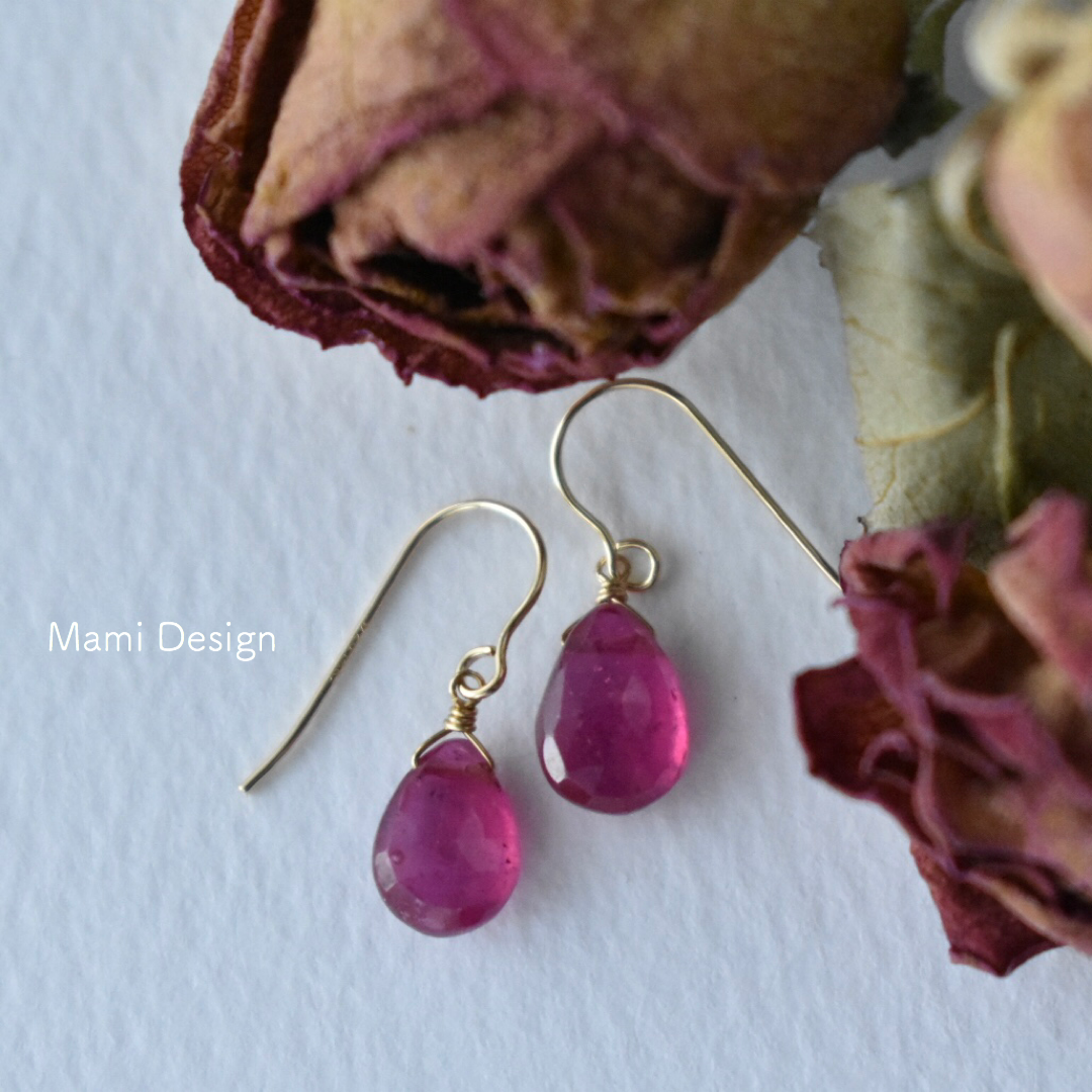 ラスト1◆14KGF ルビー ピアス