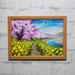 油絵 油彩 油彩画 絵画 絵【早春の桜】 油絵 油彩 油彩画 絵 絵画【早春の桜】 絵画 HR 通販 19021512