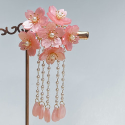 ハワイアン髪飾りフラダンス 花飾り プルメリア ピンク クリップ