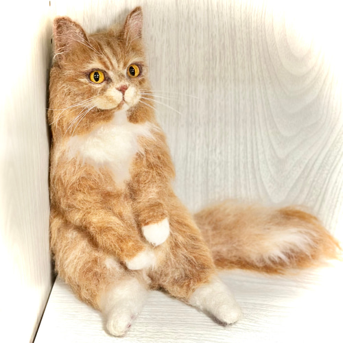 羊毛フェルト猫》 #猫(ねこ)羊毛フェルト オーダー フレーム