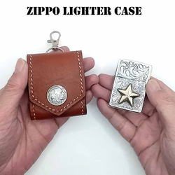 本革 レザー Zippo ライターケース ブラウン 牛革 デュポン