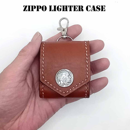 本革 レザー Zippo ライターケース ブラウン 牛革 デュポン