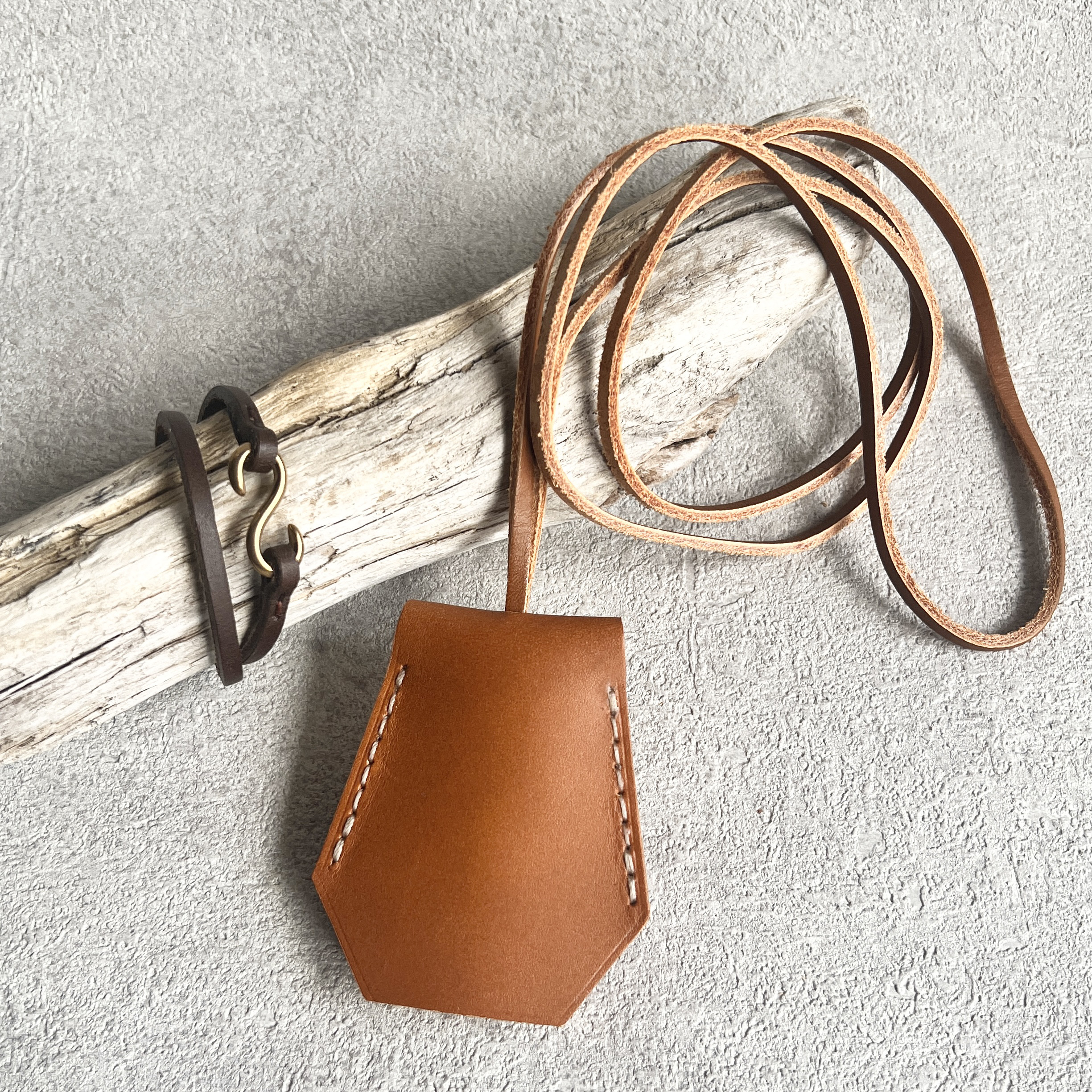 本革ブレスレット＆クロシェットセット　キーケース　キーカバー  キーストラップ