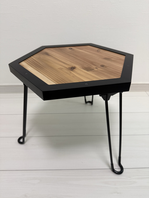 UNPLUGGED 六角形折りたたみテーブル 折りたたみ六角形アイアンミニテーブル 机・デスク radjunks