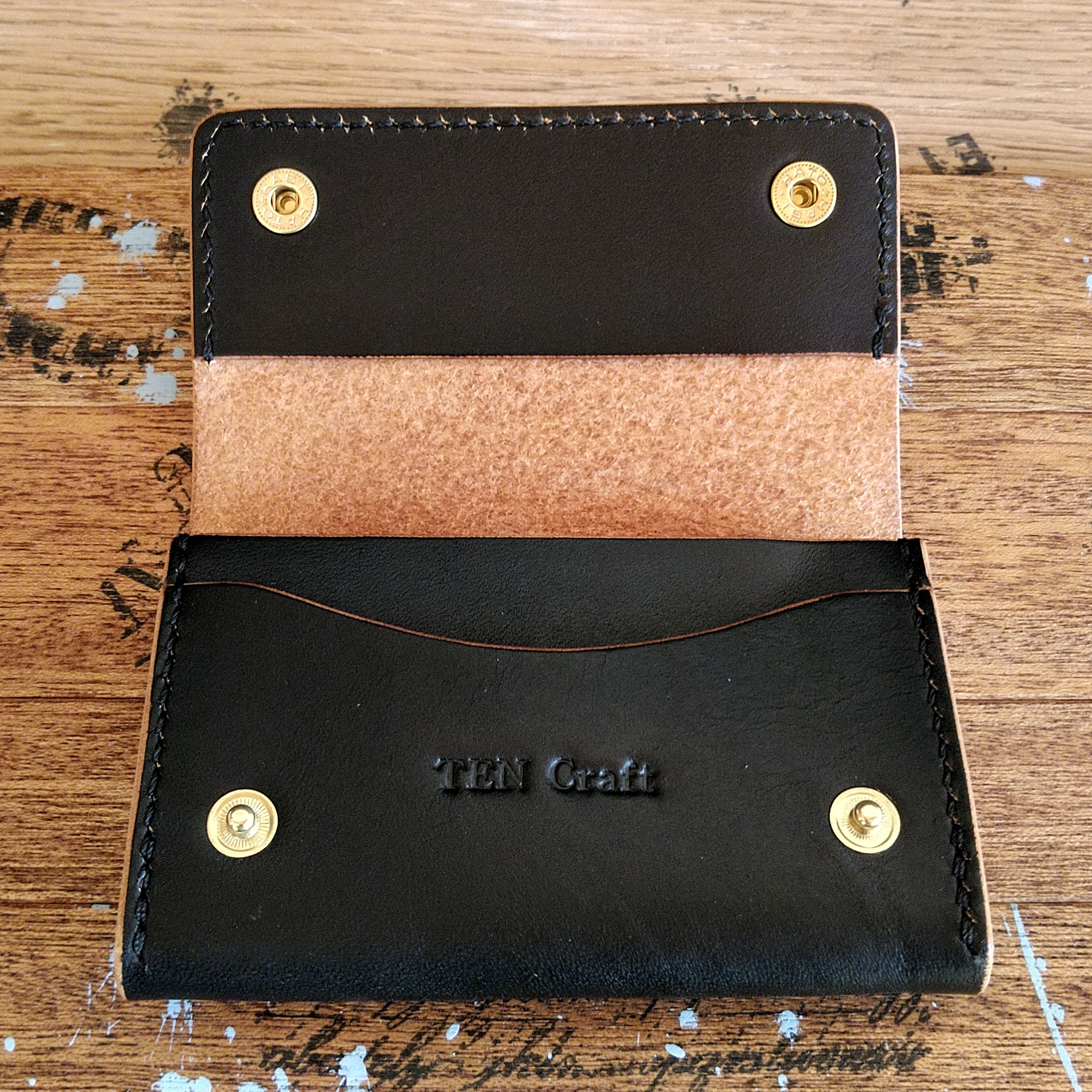 【栃木レザー　茶芯ブラック】 名刺入れ・カードケース