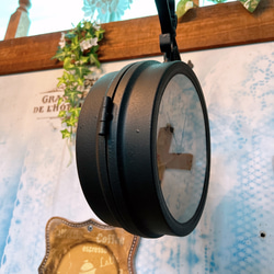 おしゃれな壁掛け時計 №.4  両面時計ウォールクロック  アンティーク時計  回転式  艶無しブラック 6枚目の画像