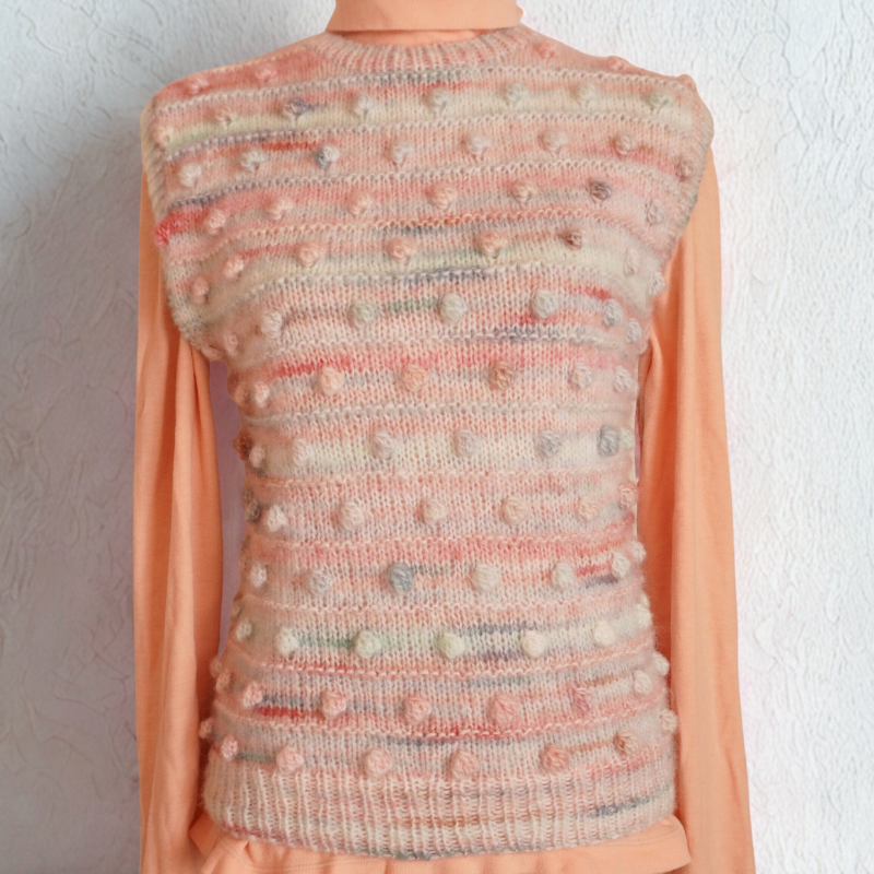 【再販・送料無料】ぽこぽこ模様が可愛い♡キュートカラーベスト（春カラー）