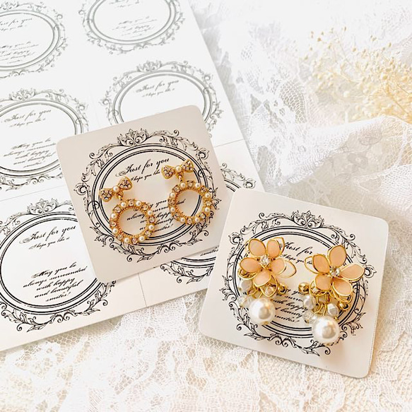 アクセサリー台紙【はがき1/6☆10枚入(60枚分)】 [D-426]フレーム丸6 3枚目の画像