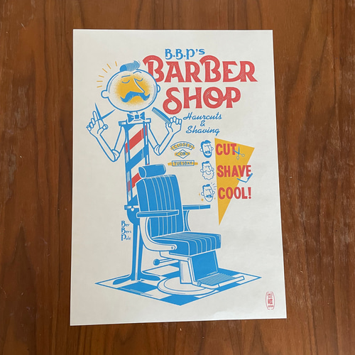 BARBER / A3ポスター（額無し） イラスト 038 GENERAL STORE 通販
