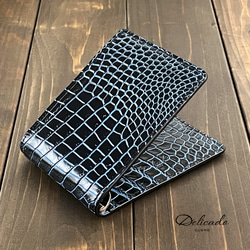 メメる。本革クロコダイルレザー　 マネークリップ 　ブルー レザーマネークリップ クロコダイルレザー ブルー メメる。本革