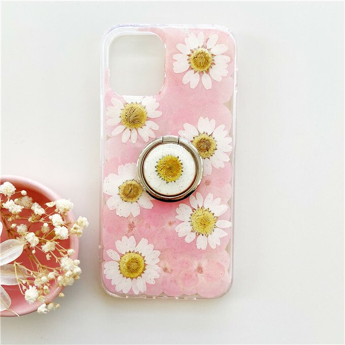＜名入無料＞押し花ケース、リング付き、全機種対応、iPhone16e 、iPhone用、Android用