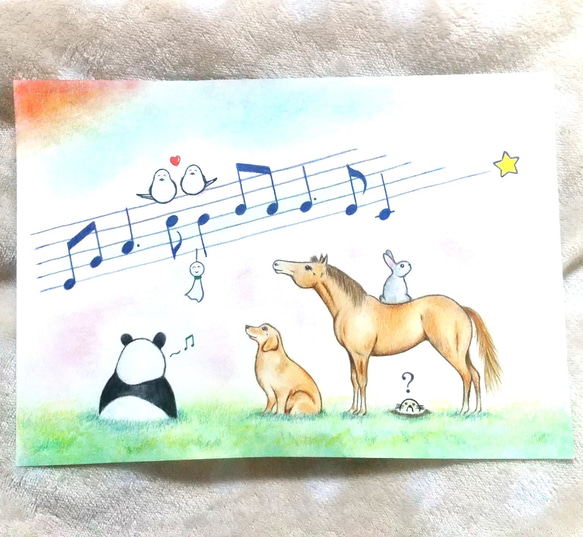 動物達の音楽会　絵画 動物たちの音楽会」 イラスト cocoloya 通販 19023108｜Creema