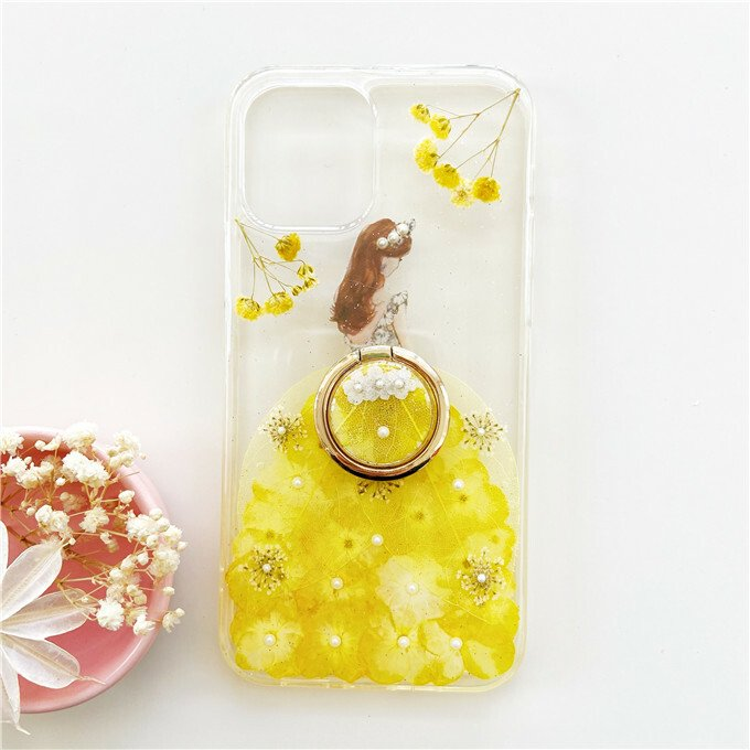 ＜名入無料＞押し花ケース、リング付き、全機種対応、iPhone14、Google Pixel 7a、Android用