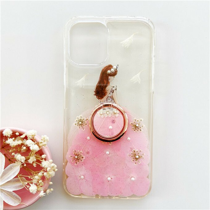 ＜名入無料＞押し花ケース、リング付き、全機種対応、iPhone14、Google Pixel 7a、Android用